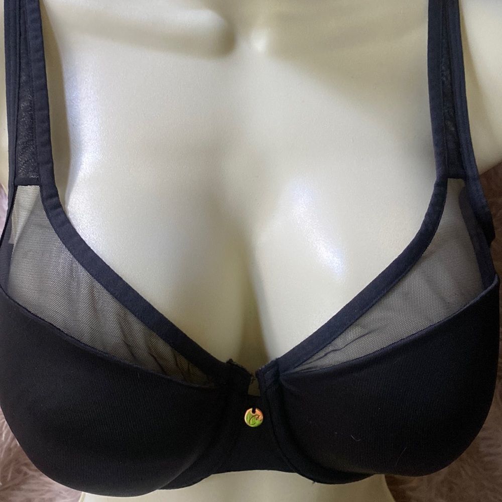 Lane Bryant Cacique Bra 36C Black gold logo